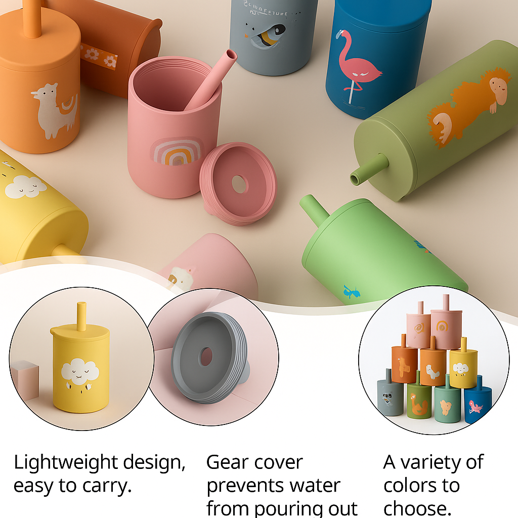 Leak proof Silicone Drinking Cup for Babies and Children